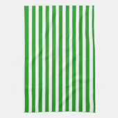 Linge De Cuisine Larges Bandes Vertes et Blanches (Vertical)