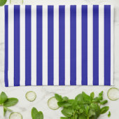 Linge De Cuisine Larges Rayures Bleues et Blanches (Plié)