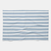 Linge De Cuisine Larges Rayures Bleues Grises et Blanches (Horizontal)