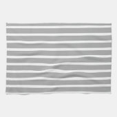 Linge De Cuisine Larges Rayures Grises Blanches (Horizontal)