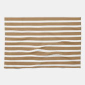 Linge De Cuisine Larges Rayures Marron (Horizontal)