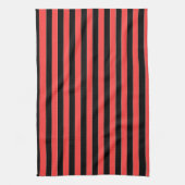 Linge De Cuisine Larges Rayures Rouge Noir (Vertical)