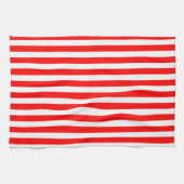 Linge De Cuisine Larges Rayures Rouges et Blanches (Horizontal)