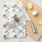 Linge De Cuisine L'Armée de l'Air de libellule sur le blanc (Quart Plié)