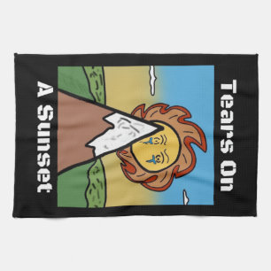 Linge De Cuisine Larmes sur un coucher du soleil (serviette)