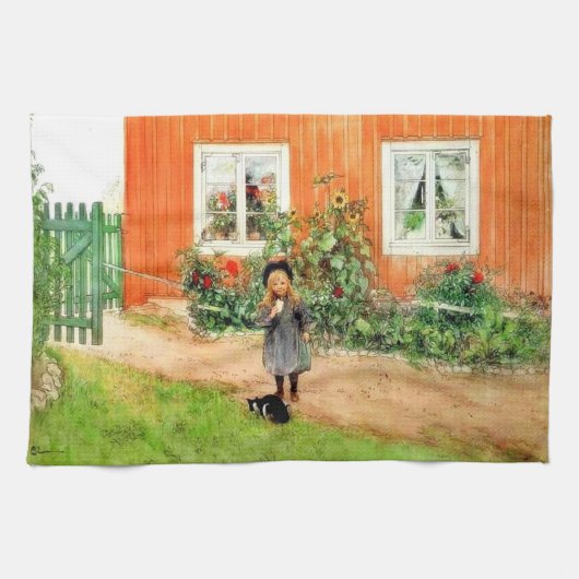 Linge De Cuisine Larsson - Brita avec chat et sandwich (Horizontal)