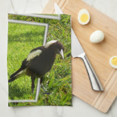 Linge De Cuisine L'art australien Magpie Bird Popout (Quart Plié)