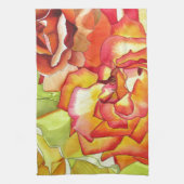 Linge De Cuisine L'art de l'aquarelle aux roses orange et jaune (Vertical)