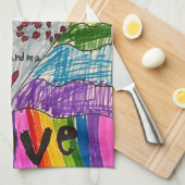 Linge De Cuisine L'art de votre enfant imprimé sur une (Quart Plié)