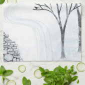 Linge De Cuisine L'Art Paysager De Neige D'Hiver (Plié)