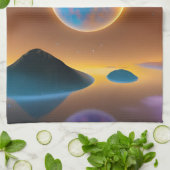 Linge De Cuisine L'art paysagère de la lune (Plié)