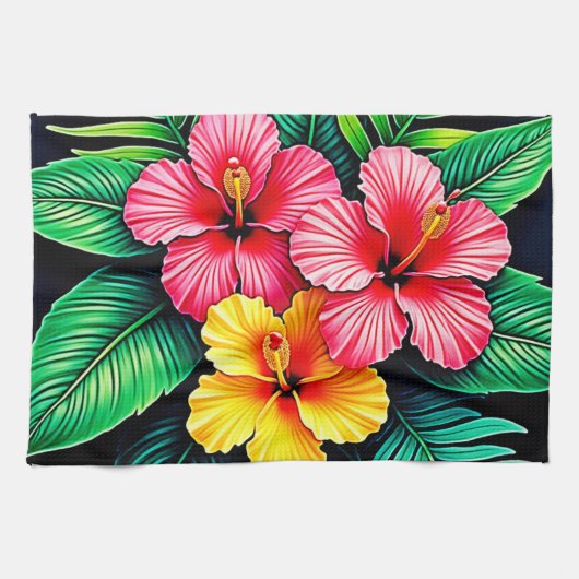 Linge De Cuisine L'art tropical des Hibiscus (Horizontal)