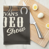 Linge De Cuisine Lasso Roping Roundup ADD NAME Western Rodeo Show (Quart Plié)