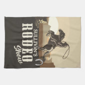 Linge De Cuisine Lasso Roping Roundup ADD NAME Western Rodeo Show (Horizontal)