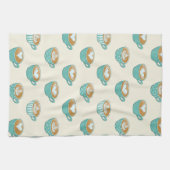 Linge De Cuisine Latte Art dans de mignons cafés bleus (Horizontal)