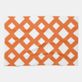 Linge De Cuisine Lattice orange en blanc (Horizontal)