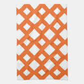 Linge De Cuisine Lattice orange en blanc (Vertical)