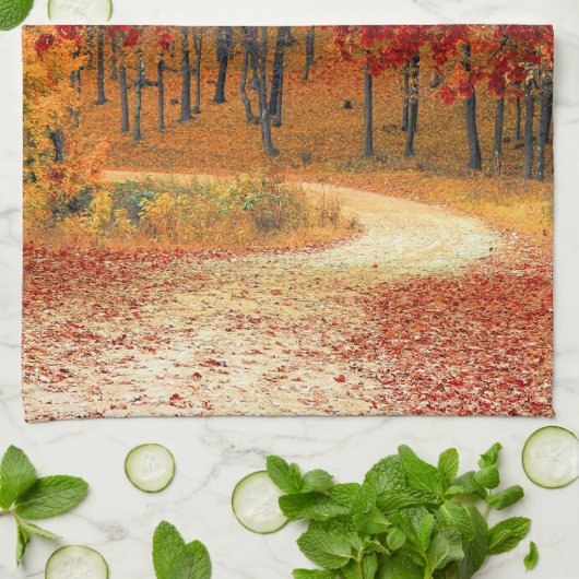 Linge De Cuisine l'automne dans la forêt (Plié)
