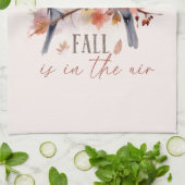 Linge De Cuisine L'Automne Est Dans L'Air - Beaux Oiseaux Et Feuill (Plié)