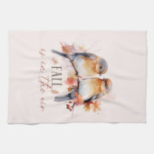 Linge De Cuisine L'Automne Est Dans L'Air - Beaux Oiseaux Et Feuill (Horizontal)