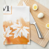 Linge De Cuisine Lavage à l'eau orange de la feuille d'érable blanc (Quart Plié)