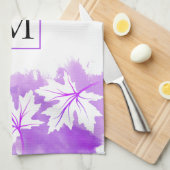 Linge De Cuisine Lavage à l'eau violet de la feuille d'érable blanc (Quart Plié)