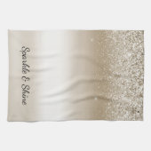 Linge De Cuisine Lavage de bête doré Crème Glitter Mariage (Horizontal)
