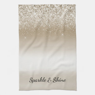 Linge De Cuisine Lavage de bête doré Crème Glitter Mariage