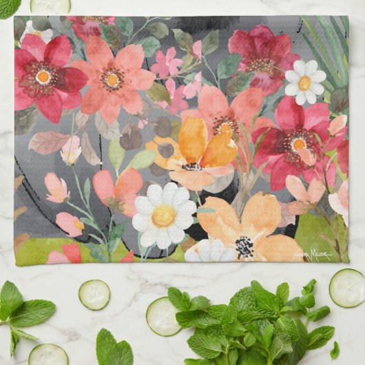 Linge De Cuisine LAVAGE EN noir clair - Chien de Chow bleu (Plié)