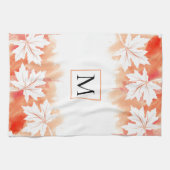 Linge De Cuisine Lavage et monogramme de l'aquarelle de la feuille  (Horizontal)