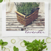 Linge De Cuisine lavande dans un panier (Plié)