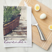 Linge De Cuisine lavande dans un panier (Quart Plié)