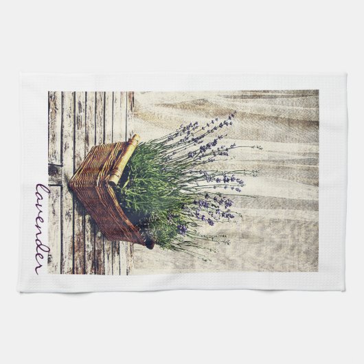 Linge De Cuisine lavande dans un panier (Horizontal)