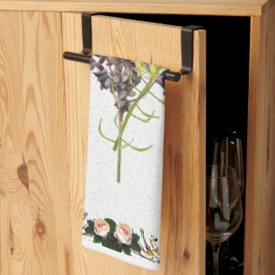 Linge De Cuisine Lavande et Fleur sauvage jaune Conception botaniqu