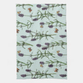 Linge De Cuisine Lavande et papillons sur verre de mer (Vertical)