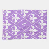 Linge De Cuisine Lavande Fleur de Lis avec monogramme initial (Horizontal)