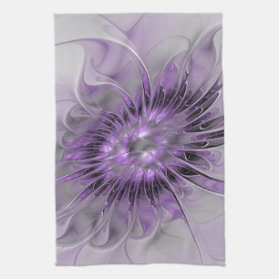 Linge De Cuisine Lavande Fleur Dream Moderne Abstrait Fractal Art