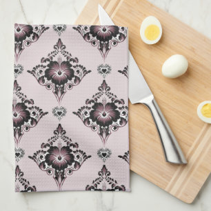Linge De Cuisine Lavande florale moderne élégant Damask