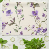Linge De Cuisine lavande vintage à fleurs violettes (Plié)