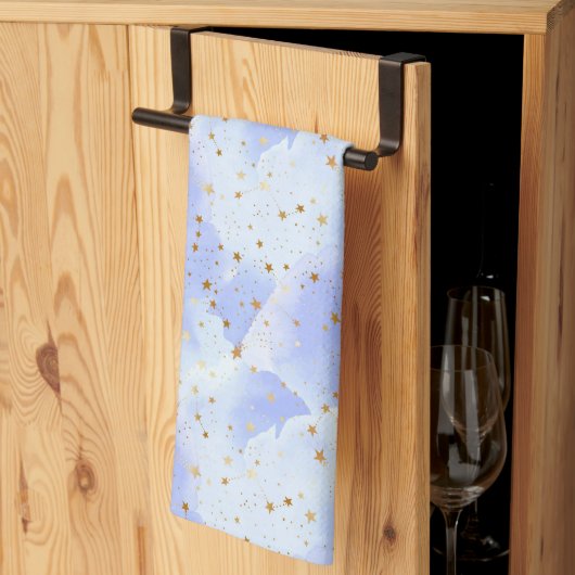 Linge De Cuisine Lavendar Golden Star Motif (Pliage en tiers)