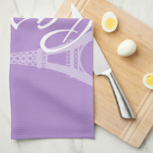 Linge De Cuisine Lavender Purple Pois ; Paris (Quart Plié)