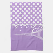 Linge De Cuisine Lavender Purple Pois ; Paris (Vertical)