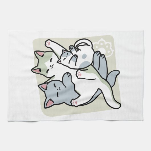 Linge De Cuisine Laze Furr Days - Cute Lazy Cats Design (Horizontal)
