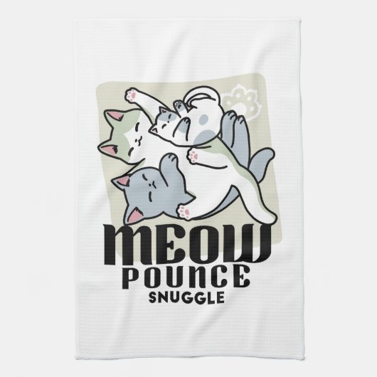 Linge De Cuisine Laze Furr Days - Cute Lazy Cats Design (Vertical)