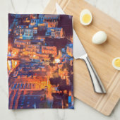 Linge De Cuisine ldp POSITANO Côte Amalfi - coucher de soleil pris  (Quart Plié)