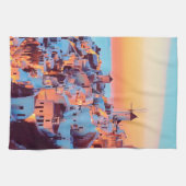 Linge De Cuisine ldp SANTORINI - panorama - par nuit - (Horizontal)