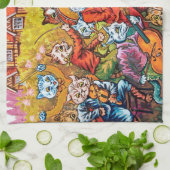 Linge De Cuisine Le Band Joue, Louis Wain (Plié)