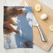 Linge De Cuisine Le Berger Australien Laisser Neige Noël (Quart Plié)