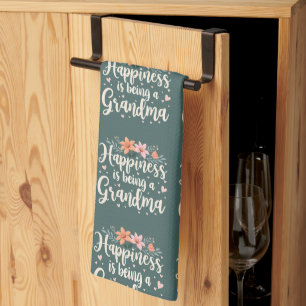 Linge De Cuisine Le bonheur d'être une grand-mère Floral Cottagecor