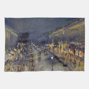 Linge De Cuisine Le Boulevard Montmartre la nuit Pissarro